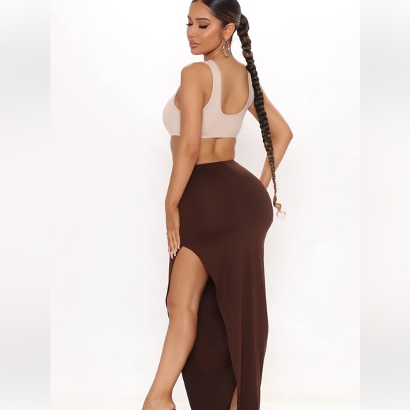 Hello Baby cut out block color Maxi Dress - Brown/combo size M - Picture 7 of 14